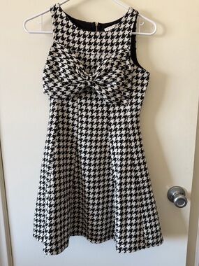 Hannah Banana Girls Houndstooth Bow Dress, 14